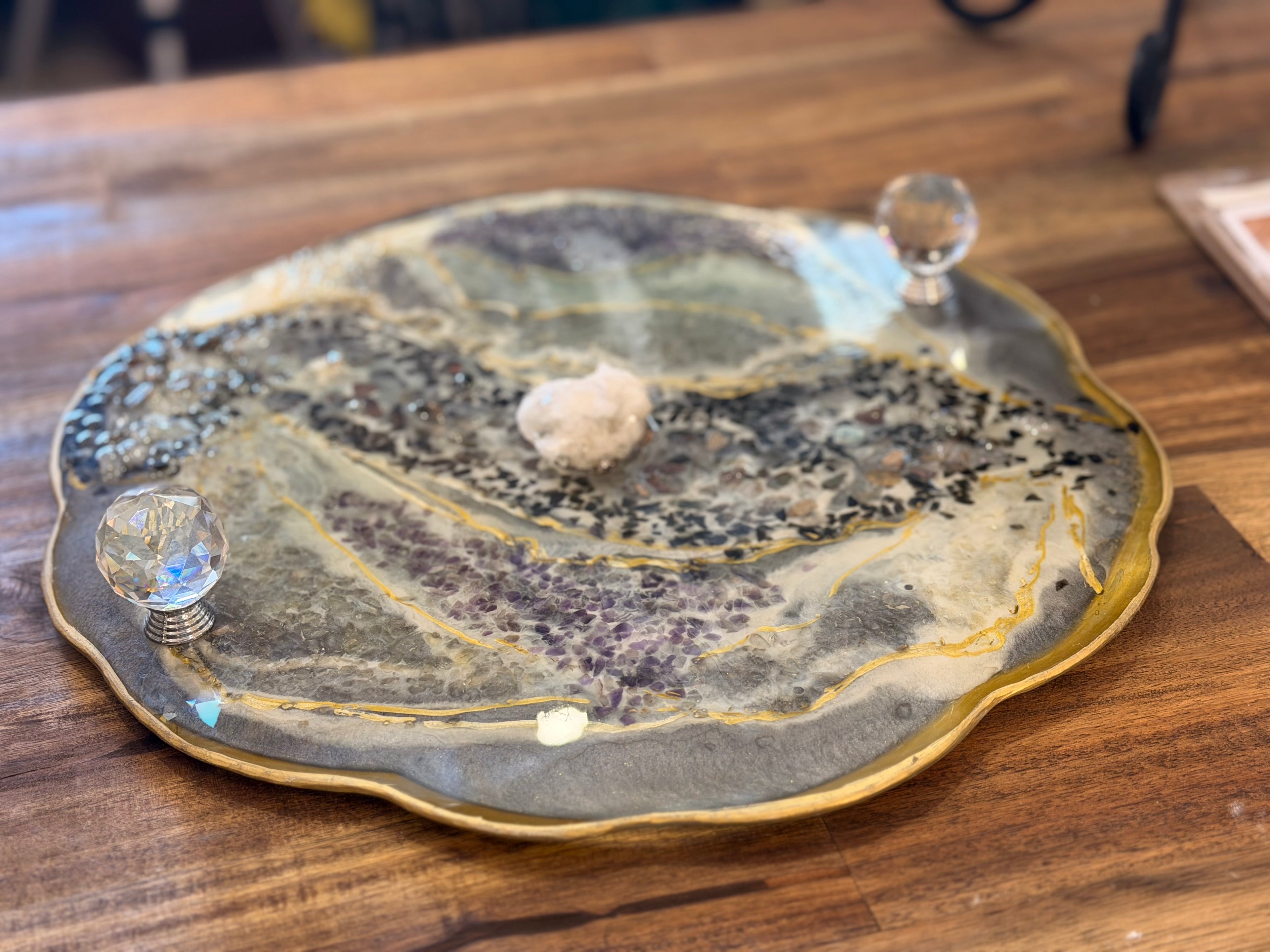 Aisha Crystal Resin Tray